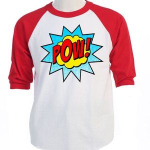 POW, COOL RED BASEBALL SLEEVE MENS T-1122